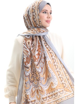 Etnik Desen Soft Şal 70295-17 Vizon Hardal