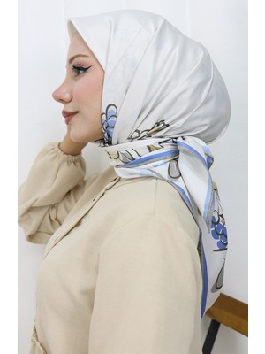 Dijital Rayon Eşarp 70308-05 Indigo Vizon