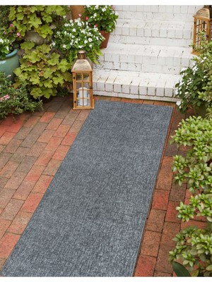 Yıkanabilir Kaymaz Tabanlı Briella Kesme Rulo Halı Yolluk Gri-Krem