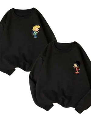 Sevgililer Günü Couple Çift Cedric-Chen Baskılı Beyaz Sweatshirt Sevgili Kombini