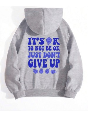 Unisex It's Ok Baskılı Oversize Sweatshirt
