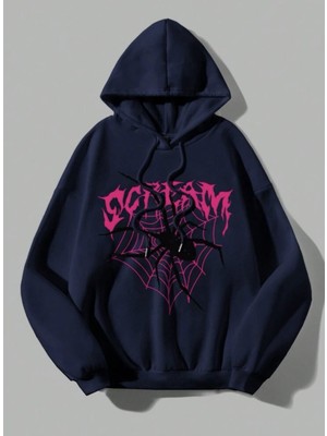 Scream Baskılı Oversize Sweatshirt