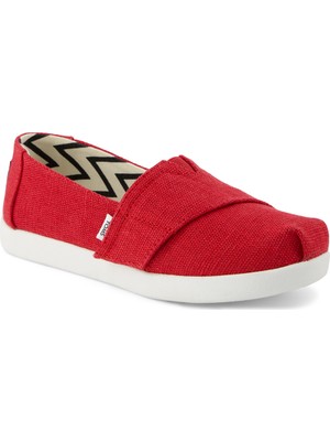 Kız Çocuk Espadril / Keten 10022087 Toms Alpargata Classic Heritage Canvas  Red