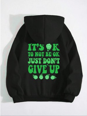 Unisex It's Ok Baskılı Oversize Sweatshirt