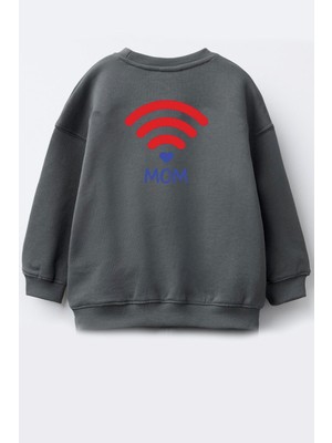 Unisex Sırtı Baskılı 3 Iplik Kumaş Pamuklu Sweatshirt