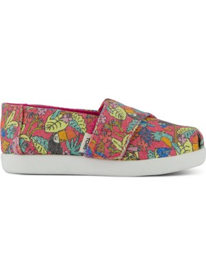 Kız Çocuk Espadril / Keten 10022120 Toms Alpargata Fuchsia Birds Of Paradise Print