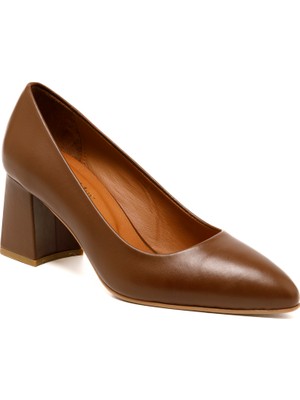 Kadın Topuklu/ Stiletto MAR-25Y-166-512 John May Taba Cilt