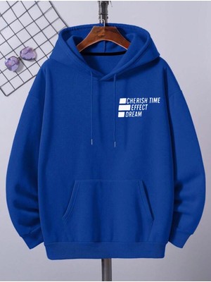 Unisex Cheris Time Baskılı Oversize Sweatshirt