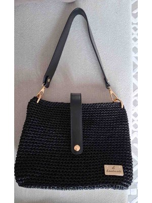 El Yapımı Simli Makrome Çanta