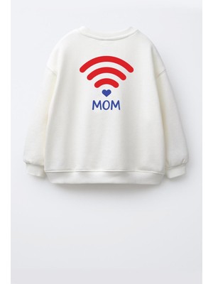 Unisex Sırtı Baskılı 3 Iplik Kumaş Pamuklu Sweatshirt