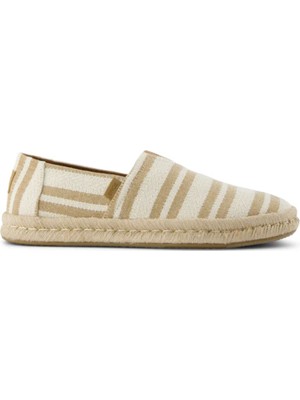 Erkek Espadril / Keten 10021900 Toms Alpargata Rope 2.0 Toffee Beach Stripe
