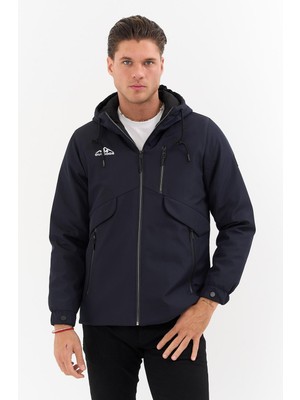 Erkek Lacivert Outdoor Su Itici Kapüşonlu Kaban – Rüzgar Geçirmez, Hafif ve dayanıklı