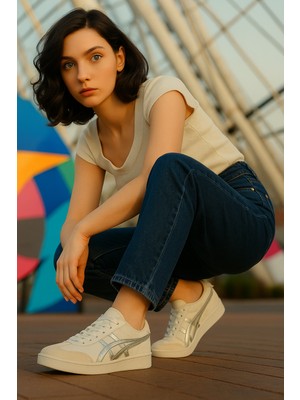 Etayger E-3154 Smb Beyaz Gümüş Unisex Sneaker Spor Ayakkabı