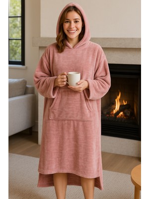 Unisex , Welsoft Kapşonlu Giyilebilir Battaniye , Panço