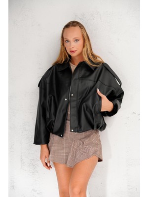 Detaylı Yeni Sezon Bomber Deri Ceket