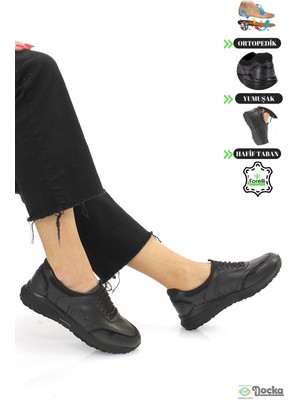 Forelli Kadın Hakiki Deri Düz Taban Ortopedik Bağcıksız Spor Tarz Günlük Ayakkabı F25KA/Z46709