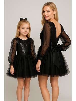 Anne Kız Payetli Elbise, Anne Kız Abiye (Sepete Ayrı Eklenmelidir)