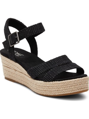Kadın Sandalet 10020749 10020758 Toms Audrey Metallic Linen Stripe