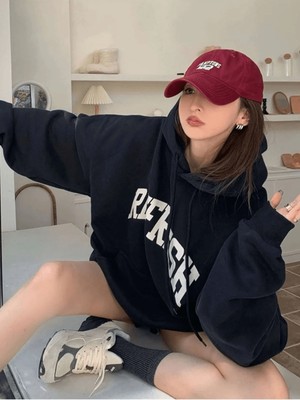 Lacivert Refrfsh Baskılı Kapüşonlu Hoodie Sweatshirt Ck-Refrfshsweat