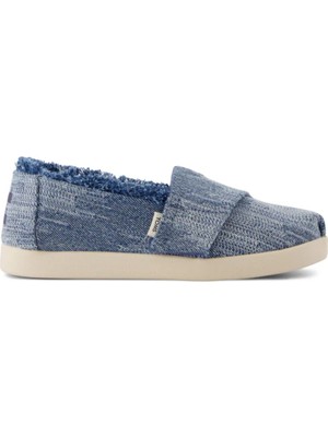Kız Çocuk Espadril / Keten 10022091 Toms Alpargata Classic Dark Skyttextured Denim With Fray