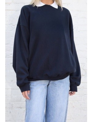 Kadın Lacivert Premium Uzun Kollu Sweatshirt