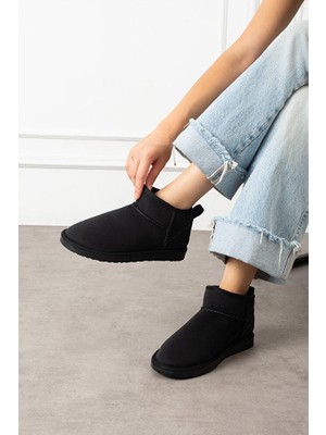 Kadın Mini Taban Süet Içi Kürklü Şık Günlük Bot