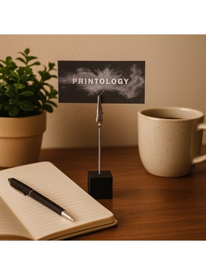 Metal Not Tutucu Metal Kıskaçlı Notluk Siyah Masaüstü Not Tutacağı