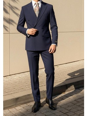 HERMOSE Signature | Gece Mavisi Kruvaze Takım Elbise