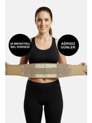 Kayoubi Isı Tutan Magnetli Bel Kemeri Ağrı Giderici Manyetik Terapi Destek Kemeri 16 Mıknatıslı Bel Korsesi