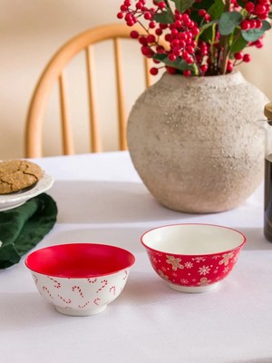 Baskılı Seramik Kase 2'li  (W5)