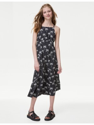 Marks & Spencer Palmiye Desenli Askılı Elbise (6-16 Yaş)