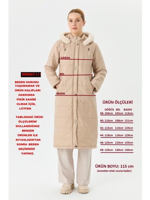 Günay Karaca Kadın Kışlık Kaban Şişme Kapitone Kalın Elyaflı 20232