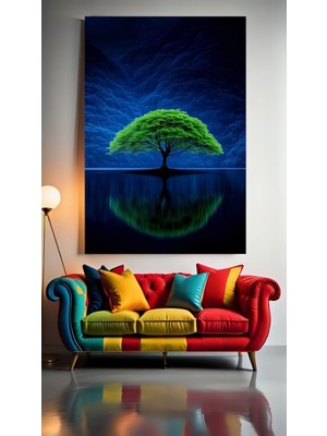 Ağaç ve Manzara 1 Ev Duvar Salon Güzellik Salonu Ofis Dükkan Dekarasyon Kanvas Tablo