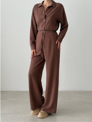 Kadın Oversize Gömlek & Palazzo Pantolon Salaş Ikili Takım