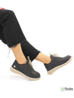 Mammimia Kadın Spor Tarz Ortopedik Hakiki Deri Düz Taban Mevsimlik Hafif Günlük Ayakkabı M26/KA115