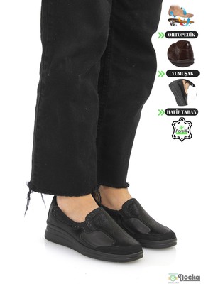 Forelli Kadın Hakiki Deri Düz Taban Ortopedik Şık Günlük Anne Ayakkabısı F5KZ/C2132