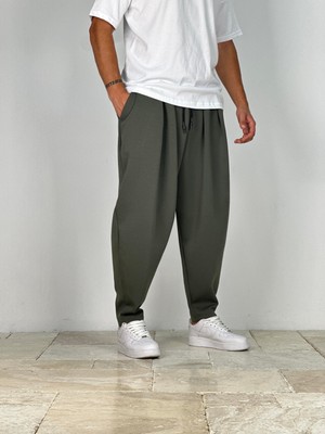 Cocopelli Erkek Yeşil Pileli Yarım Şalvar Pantolon COC2137