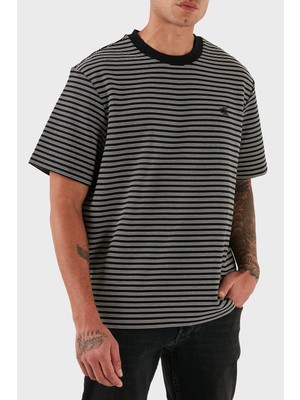 Calvin Klein Çizgili Pamuklu Regular Fit Bisiklet Yaka T Shirt LV04LD204GUB1 Erkek T Shirt LV04LD204G Ub1