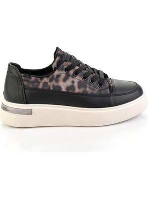 Siyah Leopar   Kadın Sneaker K01179300822