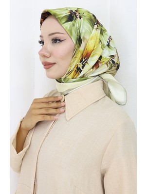 Dijital Rayon Eşarp 70298-10 Yağ Yeşili