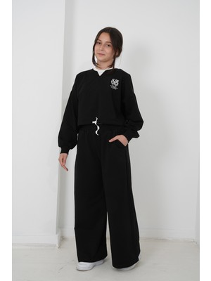 Kız Çocuk Bisiklet Yaka Eşofman Takımı