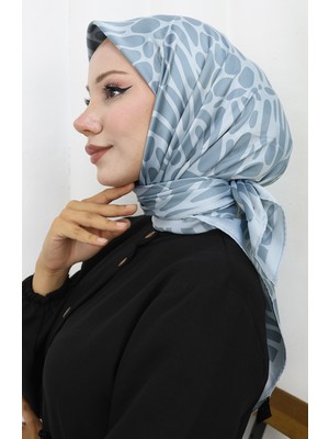 Dijital Rayon Eşarp 70302-02 Gümüş Gri