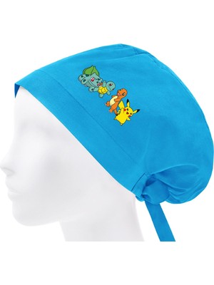 Pikachu Pokemon Temalı Bone Doktor Hemşire Aşçı Şef Bonesi Diş Hekimi Cerrahi Bone