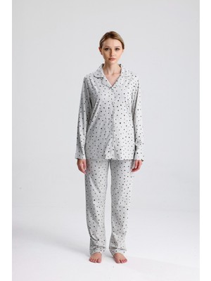 Yıldız Desen Pamuk Kadın Pijama Takım