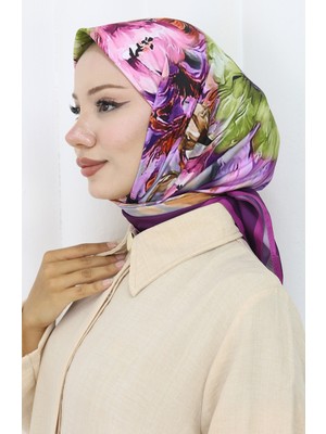 Dijital Rayon Eşarp 70298-02 Mürdüm