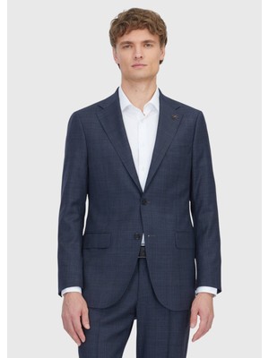 Antrasit Kareli Regular Fit Yün Karışımlı Takım Elbise