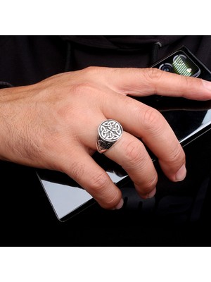 925 Ayar Gümüş Desen Model Erkek Yüzük