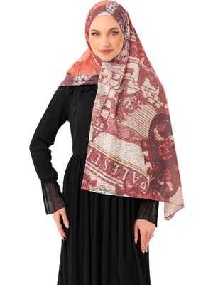 Şal Filistin Eski Görüntü Yaşlanmış Ellele Tutuyor Dijital Baskılı Filistin Şal S100047