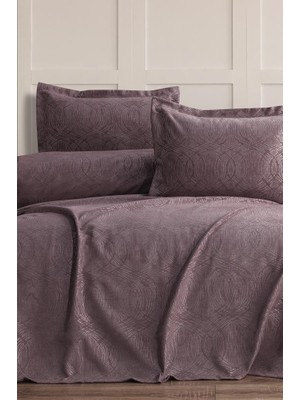 Aren 3 Parça Çift Kişilik Pike Takımı 240X260 Pudra