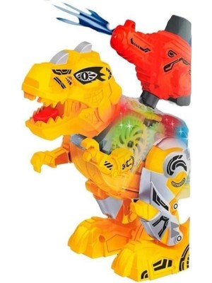 Toysan Projeksiyonlu Su Püskürten Sesli Işıklı Yürüyen Dinozor 927-SARI